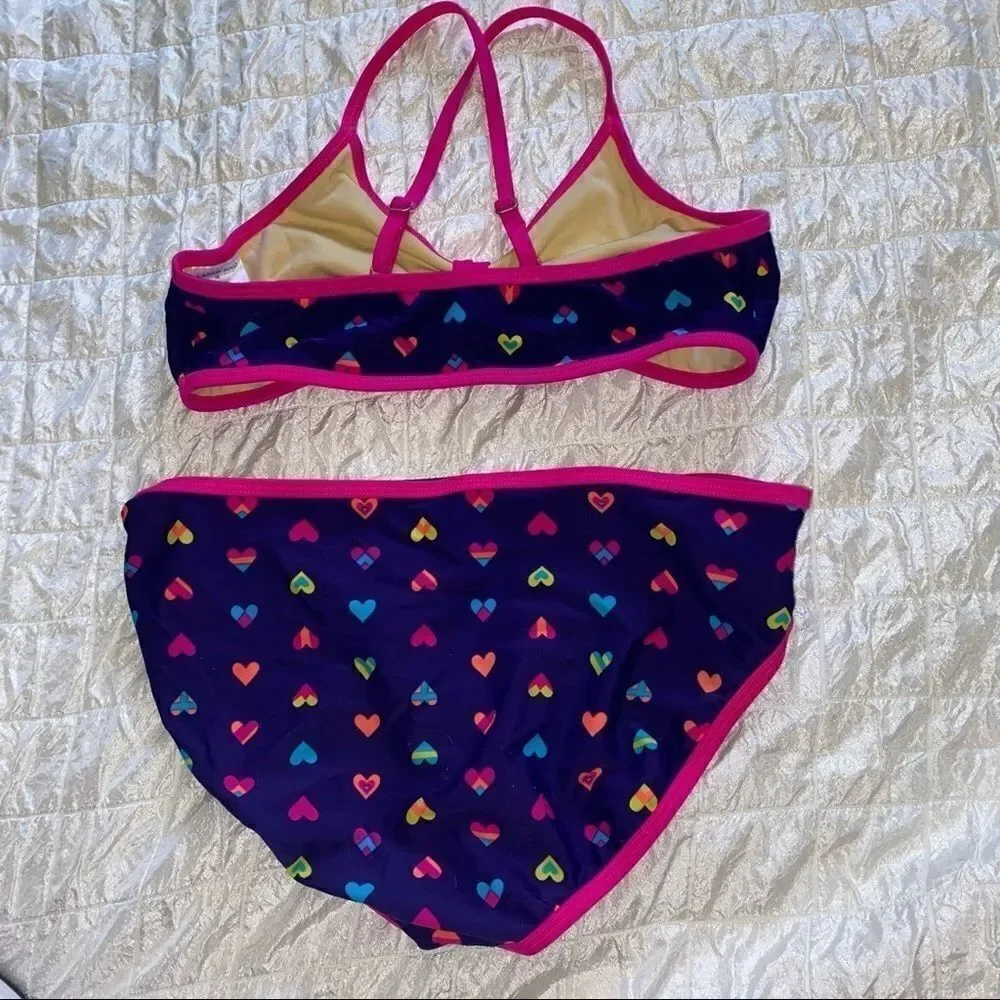 Girls 2 pc hearts bikini Sz 16